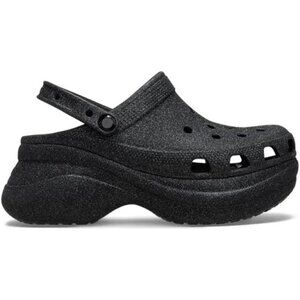 NEW Crocs Sizes 6, 7, 8, 9, 10 Women's Bae Glitter Platform Clog - Black